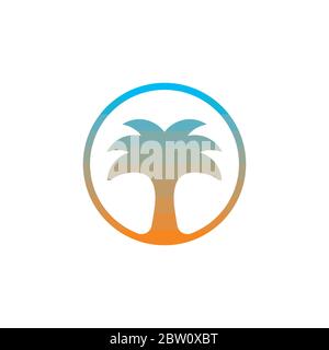 Palm Dates Wüste arabischen Symbol Logo Vektor Stock Vektor