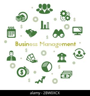 Symbole für die Geschäftsverwaltung Stock Vektor