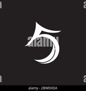 Zahl 5 Buchstaben s einfacher geometrischer Pfeil 3d-Logo Vektor Stock Vektor