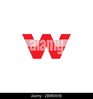 Buchstabe w einfache Streifen geometrische logo Vektor Stock Vektor