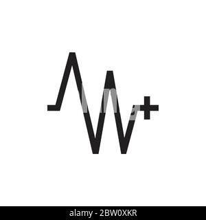 Buchstabe m plus geometrische Linie Logo Vektor Stock Vektor