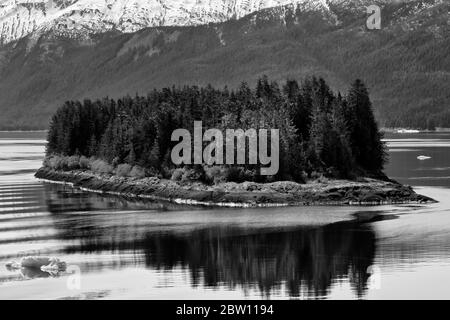 Insel in Endicott Arm, Holkham Bay, Juneau, Alaska, USA Stockfoto