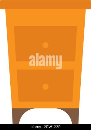 Symbol für isolierten Schreibtisch mit Schubladen Stock Vektor