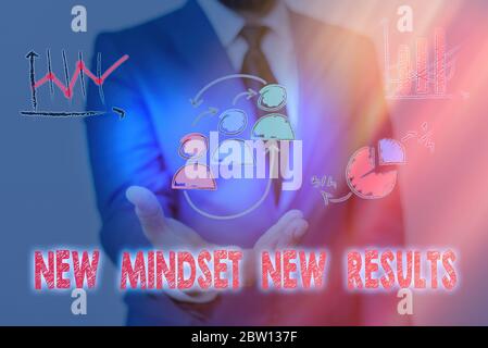 Handschrift text Neue denkrichtung neue Ergebnisse. Konzeptionelle foto Hindernisse sind Möglichkeiten, Leistung zu erreichen Stockfoto