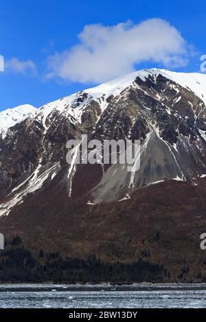 Geröll, Hubbard Gletscher, Ernüchterung Bay, Alaska, USA Stockfoto