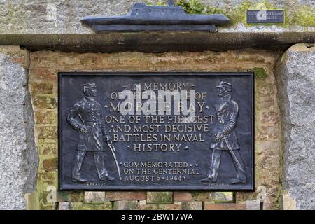 Schlacht von Mobile Bay Denkmal, Bienville Square, Mobile, Alabama, USA Stockfoto