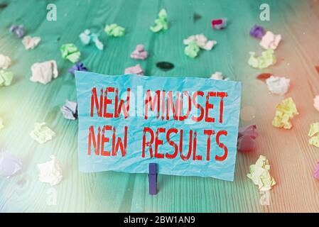 Handschrift text Neue denkrichtung neue Ergebnisse. Konzeptionelle foto Hindernisse sind Möglichkeiten, Leistung zu erreichen Stockfoto