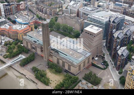 Luftaufnahme der Tate Modern International Gallery, London, Großbritannien Stockfoto