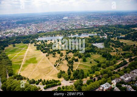 Luftaufnahme des Hyde Park in London, Großbritannien Stockfoto