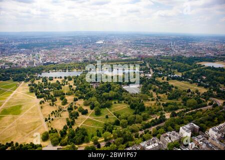 Luftaufnahme des Hyde Park in London, Großbritannien Stockfoto