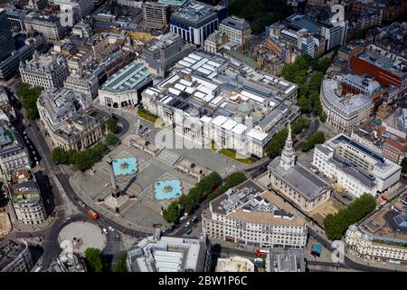 Luftaufnahme des Trafalgar Square, London, Großbritannien Stockfoto