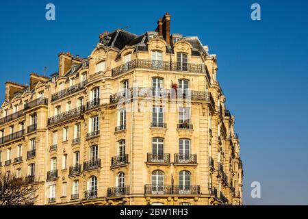 Haussmann-Gebäude an der seine. Paris. Frankreich Stockfoto