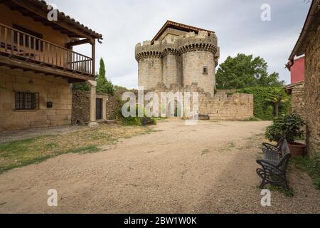 Granadilla, verlassene Dorfrekonstruktion, neben dem Sumpf von Gabriel y Galán in Caceres, Extremadura. Spanien Stockfoto