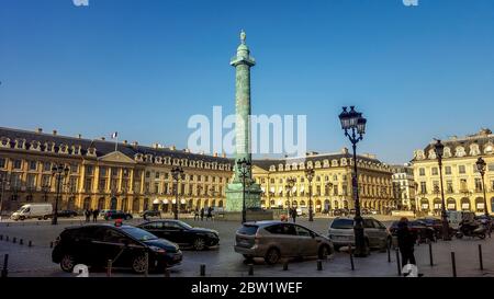 Vendome column, Place Vendome, Paris 1er arr, Frankreich Stockfoto