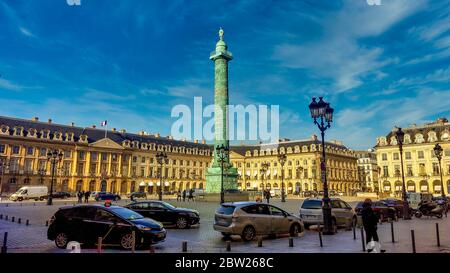 Vendome column, Place Vendome, Paris 1er arr, Frankreich Stockfoto