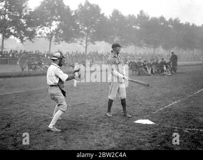 Baseball-Spiel am Paddington Recreation Ground. 13. Oktober 1917 Stockfoto