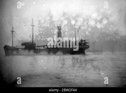 Mystery Schiff in der Themse. Dezember 1918 Stockfoto