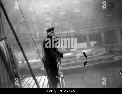 Mystery Schiff in der Themse. Dezember 1918 Stockfoto