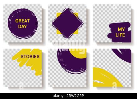 Modernes Design quadratischen Web-Banner. Für mobile Apps in sozialen Medien. Helle promo Hintergründe mit abstrakten geometrischen Elementen. Stock Vektor