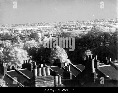 Infrarotansicht von Cray Valley, Kent. 1934 Stockfoto