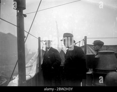 Mystery Schiff in der Themse. LT Auten, V.C. Dezember 1918 Stockfoto