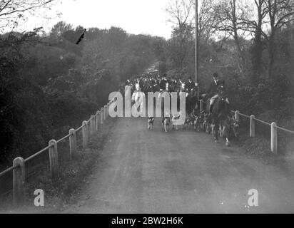 Royal Artillery (RA) Schleppjagd in Chislehurst, Kent. 1934 Stockfoto
