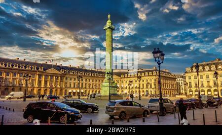 Vendome column, Place Vendome, Paris 1er arr, Frankreich Stockfoto