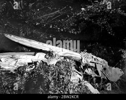 Flugzeugabsturz in Shoreham, Kent. 1934 Stockfoto