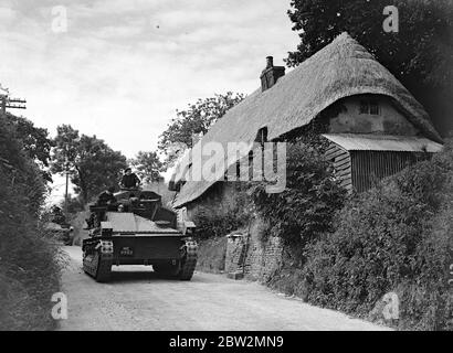 Ein Vickers Medium Mk II der 1. Panzerbrigade, nahe der Salisbury Plain. Bis 20. August 1935 Stockfoto