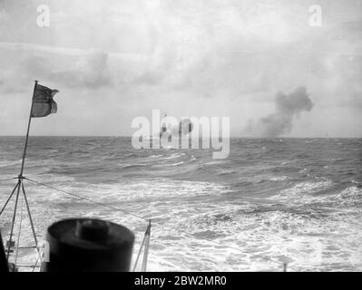 Die atlantische Flotte bei Moray Firth. H.M.S Nelson aus dem verstörten Wirbelwind. 1928 Stockfoto