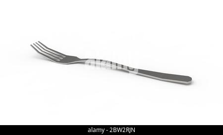 3D-Rendering eines Gabelbesteck-Werkzeug essen Essen Lebensmittel isoliert auf weiß Stockfoto