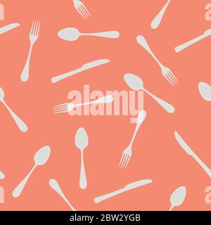 Vektor Illustration Besteck Nahtloses Muster oder Hintergrund Stock Vektor