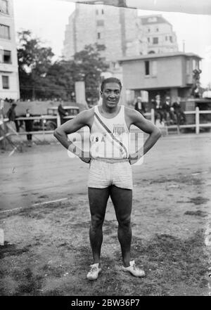 Ralph Metcalf (USA) Gewinner von 100 Metern. Bis 18. August 1933 Stockfoto