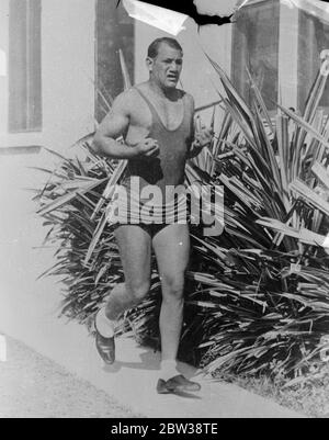 König Sewinski der Boxer, in der Ausbildung . 7. Januar 1934 30er, 30er, 30er, 30er, 30er, 30er, 30er Stockfoto