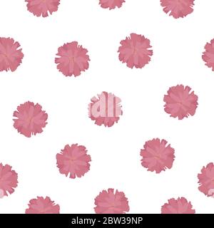 Nahtlose Muster rosa Kirschblüte isoliert auf weißem Hintergrund. Pastell floral Print für Stoff Textil, Sakura Blumen Zeichnung Tapeten Stockfoto