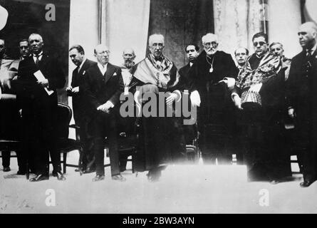 Professor Miguel de Unamuno machte Rektor der Universität Salamanca, in Spanien. 1931 Stockfoto