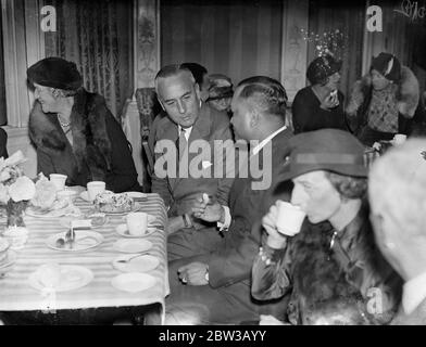 Sir Shenton Thomas, der neue Gouverneur von British Malaya, nimmt am Empfang in London. Oktober 1934 Stockfoto