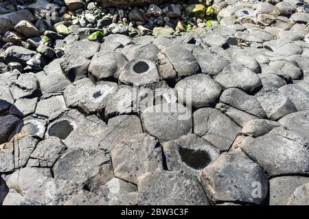 Die natürliche Landschaft der Giant's Causeway in Nordirland Stockfoto