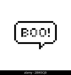 Pixel Art Sprechblase sagen boo beängstigend - isolierte Vektor-Illustration Stock Vektor
