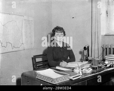 Miss Sarah Wambaugh von den USA einzige Frau Mitglied der Saar Volksabstimmung Kommission . 28 Dezember 1934 Stockfoto