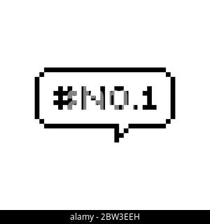 Pixel Art Sprechblase mit der Nummer 1 - isolierte Vektordarstellung Stock Vektor