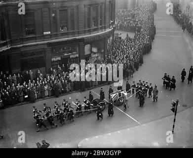 Trauerzug von Earl Beatty von Horse Guards zu St. Paul 's . 16 März 1935 Stockfoto