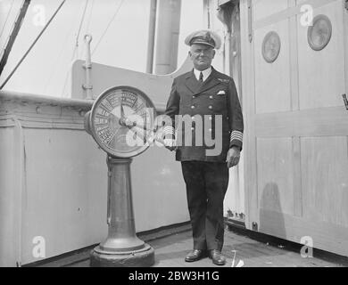 Ehemaliger Stabskapitän SS Mauretania zu befehlen. Kapitän A T Brown . Juli 1935 Stockfoto