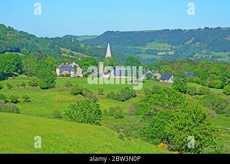 Dorf, Puy-de-Dome, Auvergne, Zentralmassiv, Frankreich Stockfoto