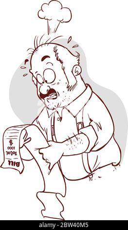 Mann mit langen Rechnung Vektor Stock Illustration Stock Vektor