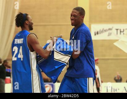 Dennis Rodman während der Genesis Brighton Bears vs Guildford Hitze im Dreieck, Burgess Hill, Großbritannien. Stockfoto