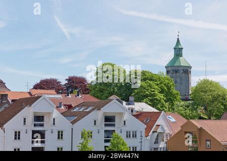 Der Valberg Turm mit Blick auf Stavanger in Norwegen. Stockfoto