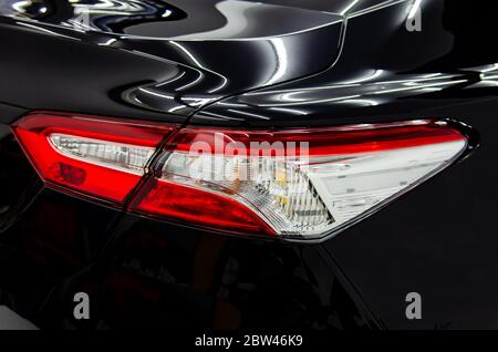 Details Car - Car Heckleuchten schwarz stilvolle moderne Luxus. Stockfoto
