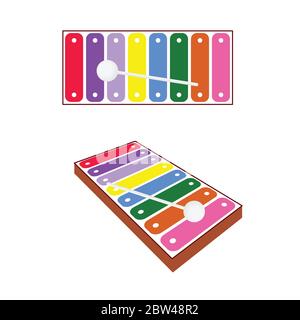 Xylophon Baby Spielzeug Illustration in bunt Stock Vektor