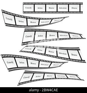 Film Band Set Design Kunst Illustration auf weiß Stock Vektor